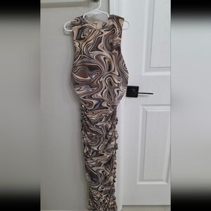 Chic Asymmetrical Swirl Dress